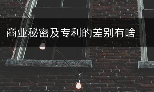 商业秘密及专利的差别有啥