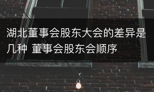 湖北董事会股东大会的差异是几种 董事会股东会顺序