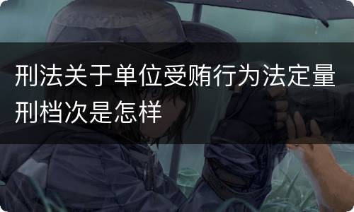 刑法关于单位受贿行为法定量刑档次是怎样