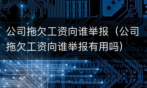 公司拖欠工资向谁举报（公司拖欠工资向谁举报有用吗）