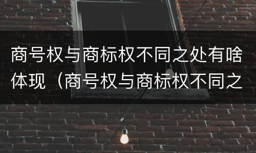 商号权与商标权不同之处有啥体现（商号权与商标权不同之处有啥体现吗）