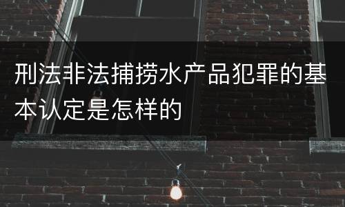 刑法非法捕捞水产品犯罪的基本认定是怎样的