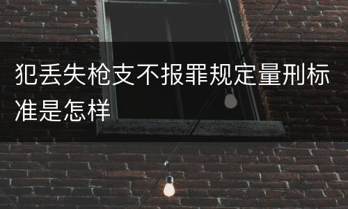 犯丢失枪支不报罪规定量刑标准是怎样
