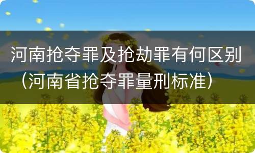 河南抢夺罪及抢劫罪有何区别（河南省抢夺罪量刑标准）