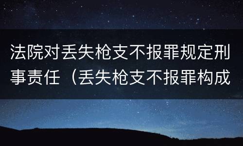法院对丢失枪支不报罪规定刑事责任（丢失枪支不报罪构成要件）