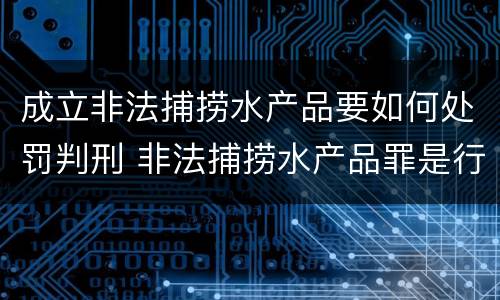 成立非法捕捞水产品要如何处罚判刑 非法捕捞水产品罪是行为犯吗