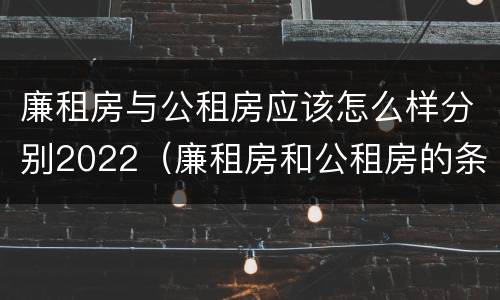 廉租房与公租房应该怎么样分别2022（廉租房和公租房的条件）