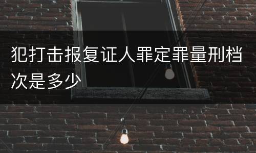 犯打击报复证人罪定罪量刑档次是多少