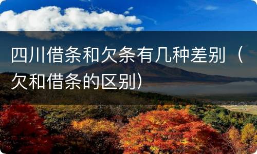 四川借条和欠条有几种差别（欠和借条的区别）