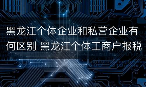 黑龙江个体企业和私营企业有何区别 黑龙江个体工商户报税怎么报