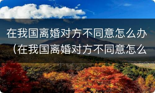 在我国离婚对方不同意怎么办（在我国离婚对方不同意怎么办手续）