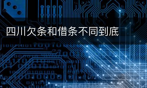 四川欠条和借条不同到底