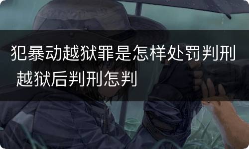 犯暴动越狱罪是怎样处罚判刑 越狱后判刑怎判