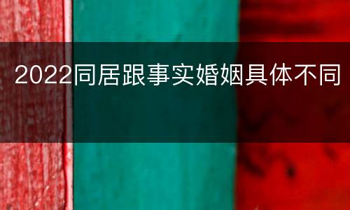 2022同居跟事实婚姻具体不同