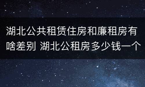 湖北公共租赁住房和廉租房有啥差别 湖北公租房多少钱一个月