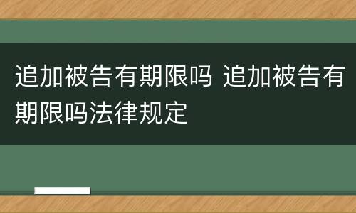 追加被告有期限吗 追加被告有期限吗法律规定