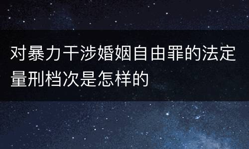 对暴力干涉婚姻自由罪的法定量刑档次是怎样的