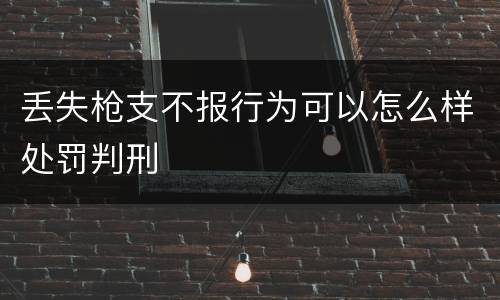 丢失枪支不报行为可以怎么样处罚判刑