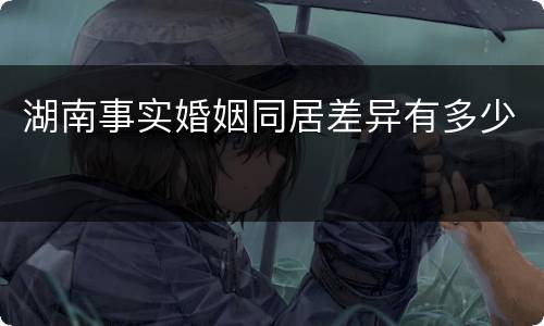 湖南事实婚姻同居差异有多少