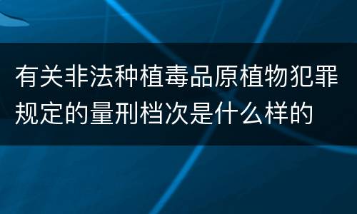 有关非法种植毒品原植物犯罪规定的量刑档次是什么样的