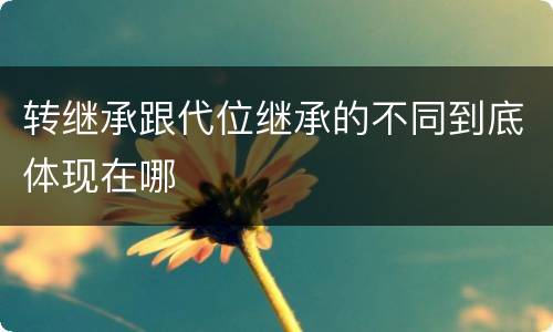 转继承跟代位继承的不同到底体现在哪