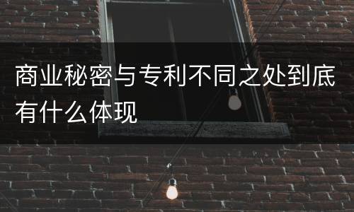 商业秘密与专利不同之处到底有什么体现