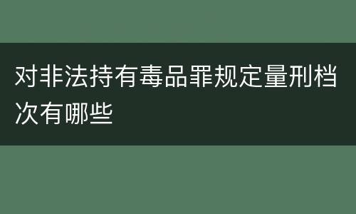 对非法持有毒品罪规定量刑档次有哪些