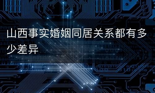 山西事实婚姻同居关系都有多少差异