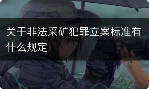 关于非法采矿犯罪立案标准有什么规定