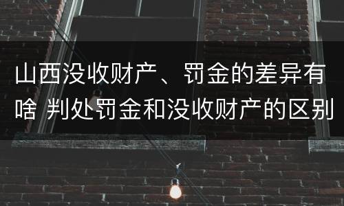 山西没收财产、罚金的差异有啥 判处罚金和没收财产的区别
