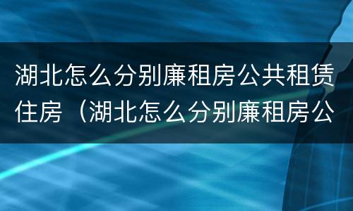 湖北怎么分别廉租房公共租赁住房（湖北怎么分别廉租房公共租赁住房的）