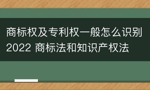 商标权及专利权一般怎么识别2022 商标法和知识产权法