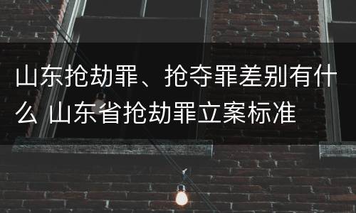山东抢劫罪、抢夺罪差别有什么 山东省抢劫罪立案标准