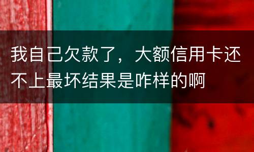 我自己欠款了，大额信用卡还不上最坏结果是咋样的啊
