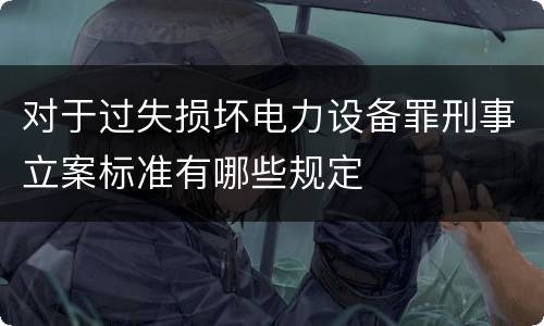 对于过失损坏电力设备罪刑事立案标准有哪些规定