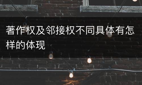 著作权及邻接权不同具体有怎样的体现