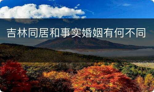 吉林同居和事实婚姻有何不同