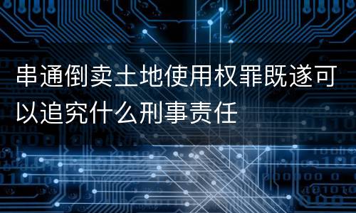 串通倒卖土地使用权罪既遂可以追究什么刑事责任