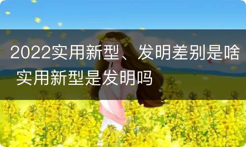 2022实用新型、发明差别是啥 实用新型是发明吗