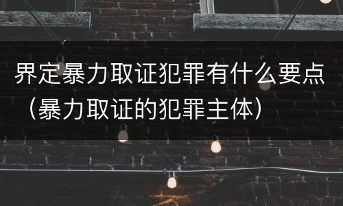 界定暴力取证犯罪有什么要点（暴力取证的犯罪主体）