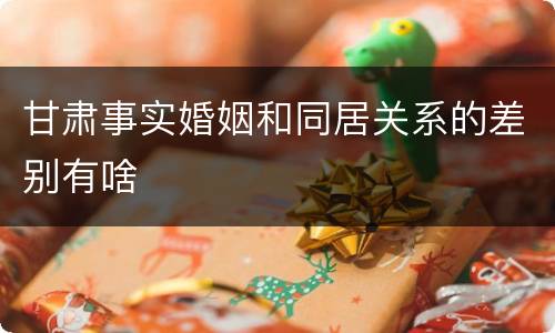 甘肃事实婚姻和同居关系的差别有啥