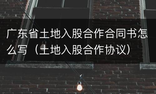 广东省土地入股合作合同书怎么写（土地入股合作协议）