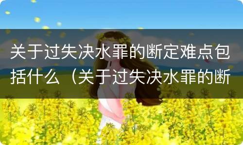 关于过失决水罪的断定难点包括什么（关于过失决水罪的断定难点包括什么问题）