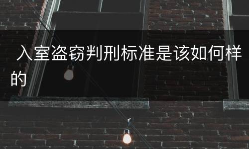  入室盗窃判刑标准是该如何样的
