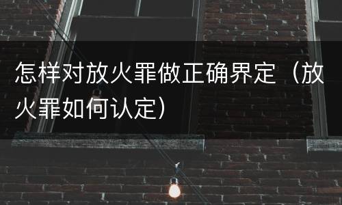 怎样对放火罪做正确界定（放火罪如何认定）