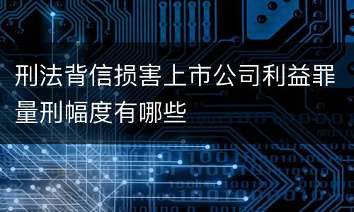 刑法背信损害上市公司利益罪量刑幅度有哪些