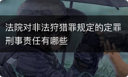 法院对非法狩猎罪规定的定罪刑事责任有哪些