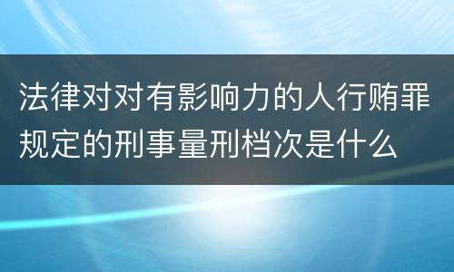 法律对对有影响力的人行贿罪规定的刑事量刑档次是什么