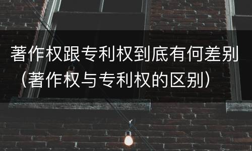 著作权跟专利权到底有何差别（著作权与专利权的区别）