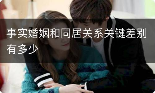 事实婚姻和同居关系关键差别有多少